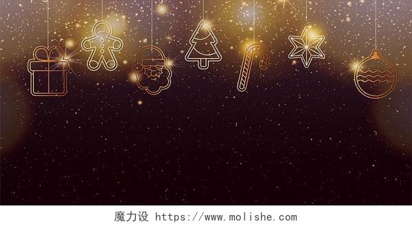 黑色简约圣诞节圣诞灯光圣诞装饰展板背景